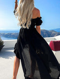 Black Gypsy Crop Top & High Low Ruffle Hem Skirt Set