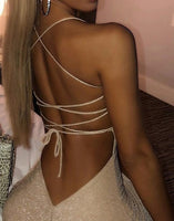 Gold dress with open back