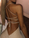 Gold dress with open back