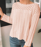 Pink Shoulder Knit Sweater