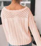 Pink Shoulder Knit Sweater