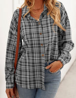 Gray Plaid Button Shirt