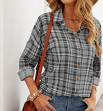 Gray Plaid Button Shirt