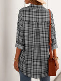 Gray Plaid Button Shirt