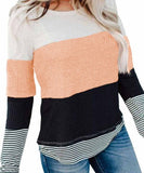 Apricot Colorblock Stripes Top